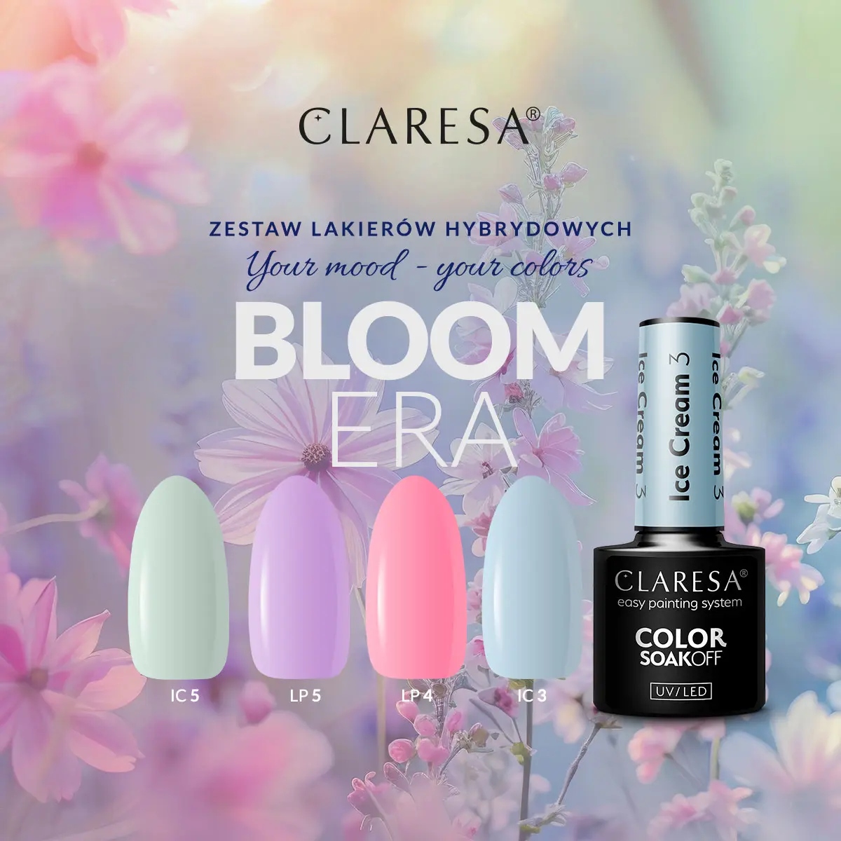 CLARESA Bloom Era zestaw lakierów hybrydowych 4x5 g