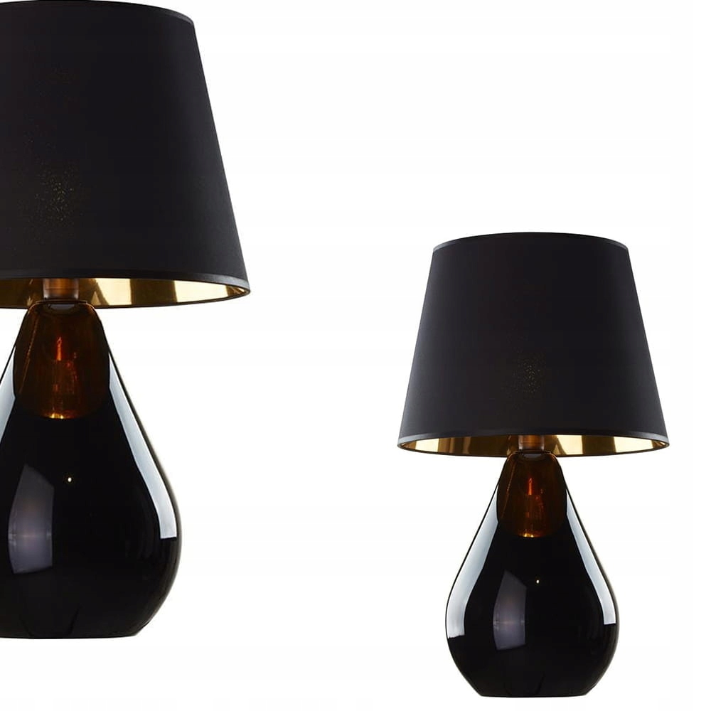 Lampa stołowa Lacrima czarna do sypialni z klasycznym kloszem Tk Lighting