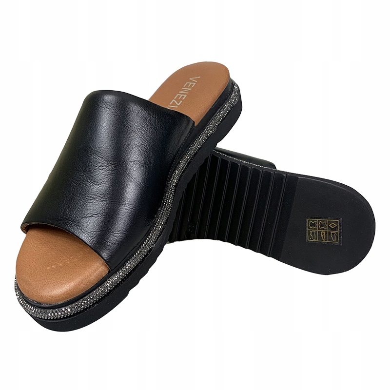 Venezia 0137271 czarne klapki skóra R.39 Stan opakowania oryginalne