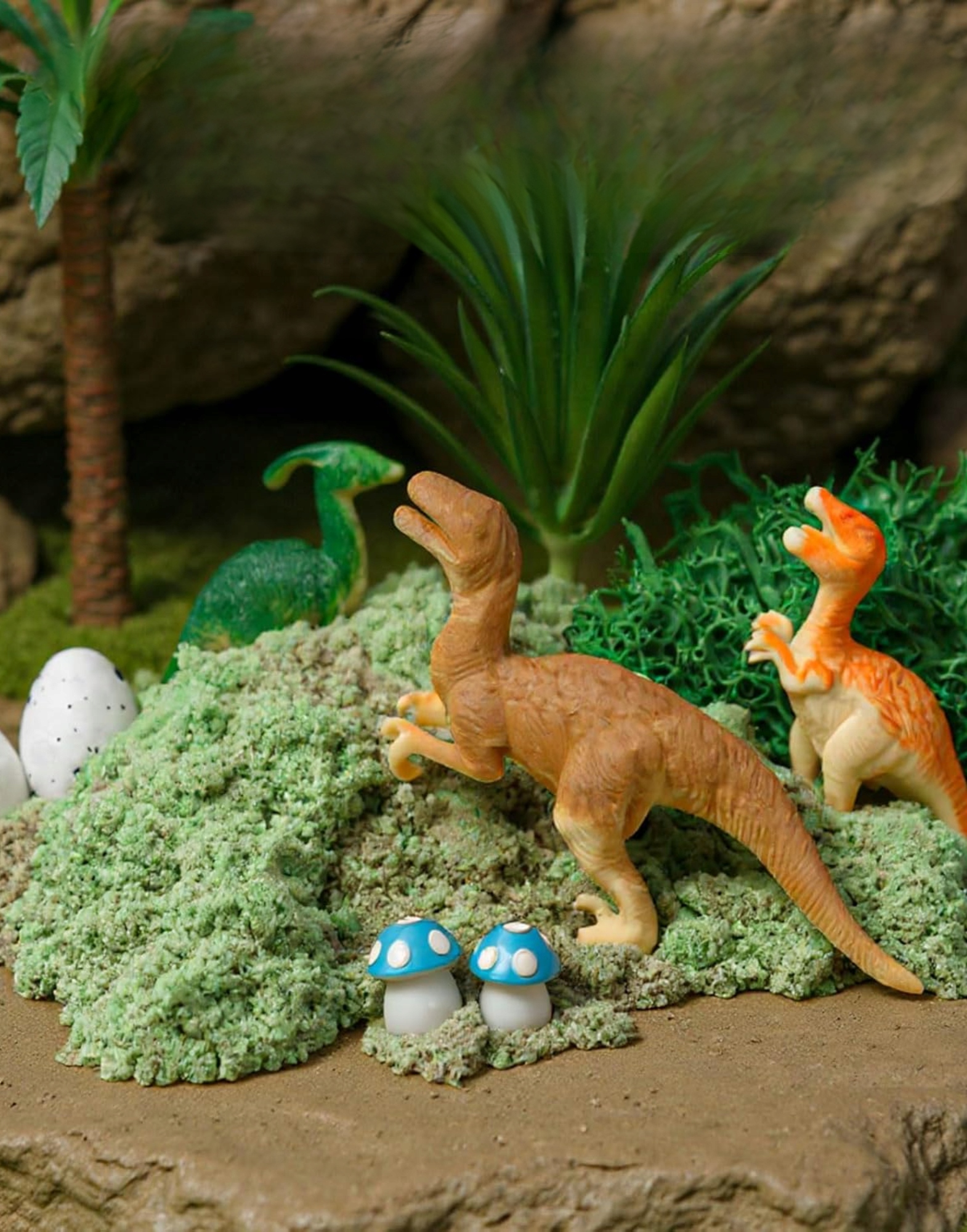 Terrarium DIY z dinozaurami i lampką LED RegMag 13 kolorów – Dekoracyjna lampka LED z pilotem