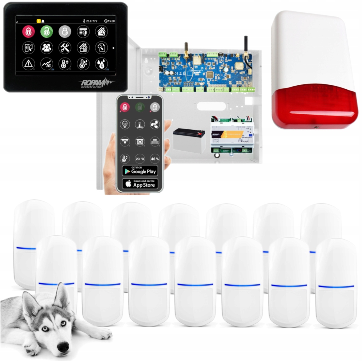 Ropam NeoLTE Zestaw Alarm 14 Slim-pir-pet Wifi App