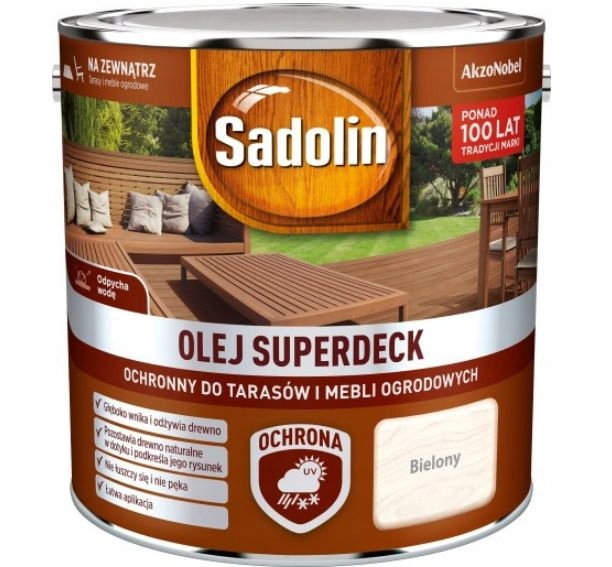 OLEJ DO DREWNA SUPERDECK BIELONY 2,5L SADOLIN