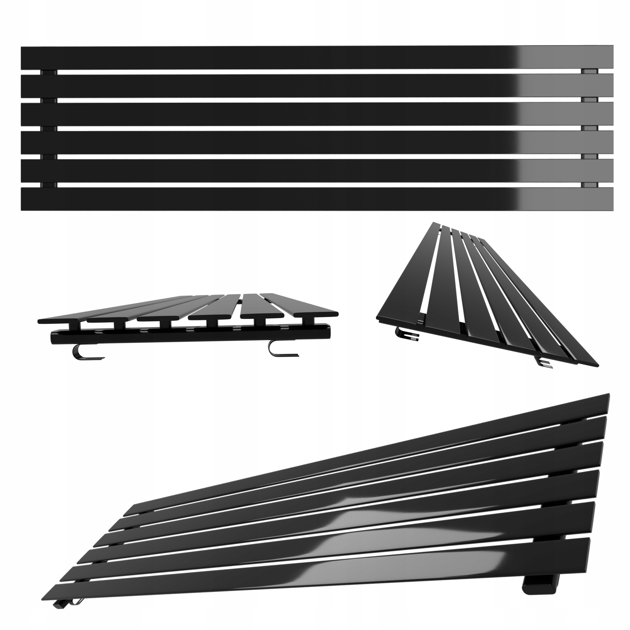Horizontální pokojový radiátor Belloslim 45x140 černýP