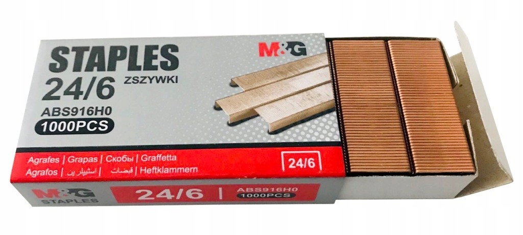 

Zszywki 24/6 M&g miedziowane 1000 szt