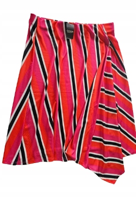 George spódnica midi asymetryczna pasy prążek multi 44