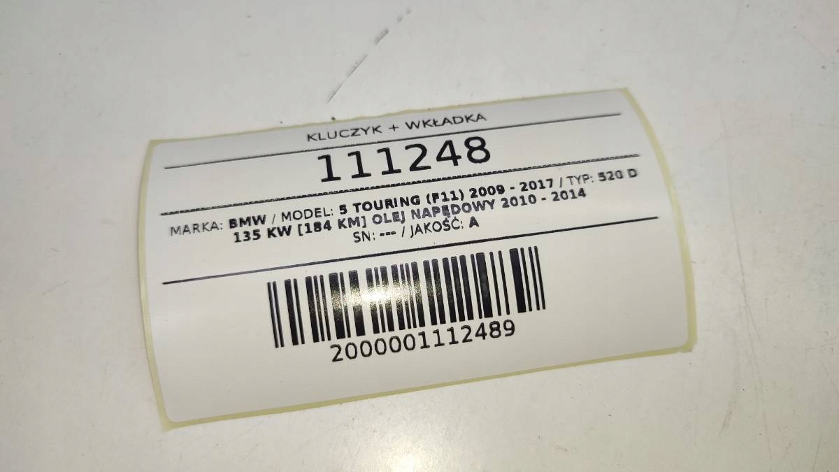 KLUCZYK WKŁADKA GROT BMW F10 F11 EUROPA Producent części BMW