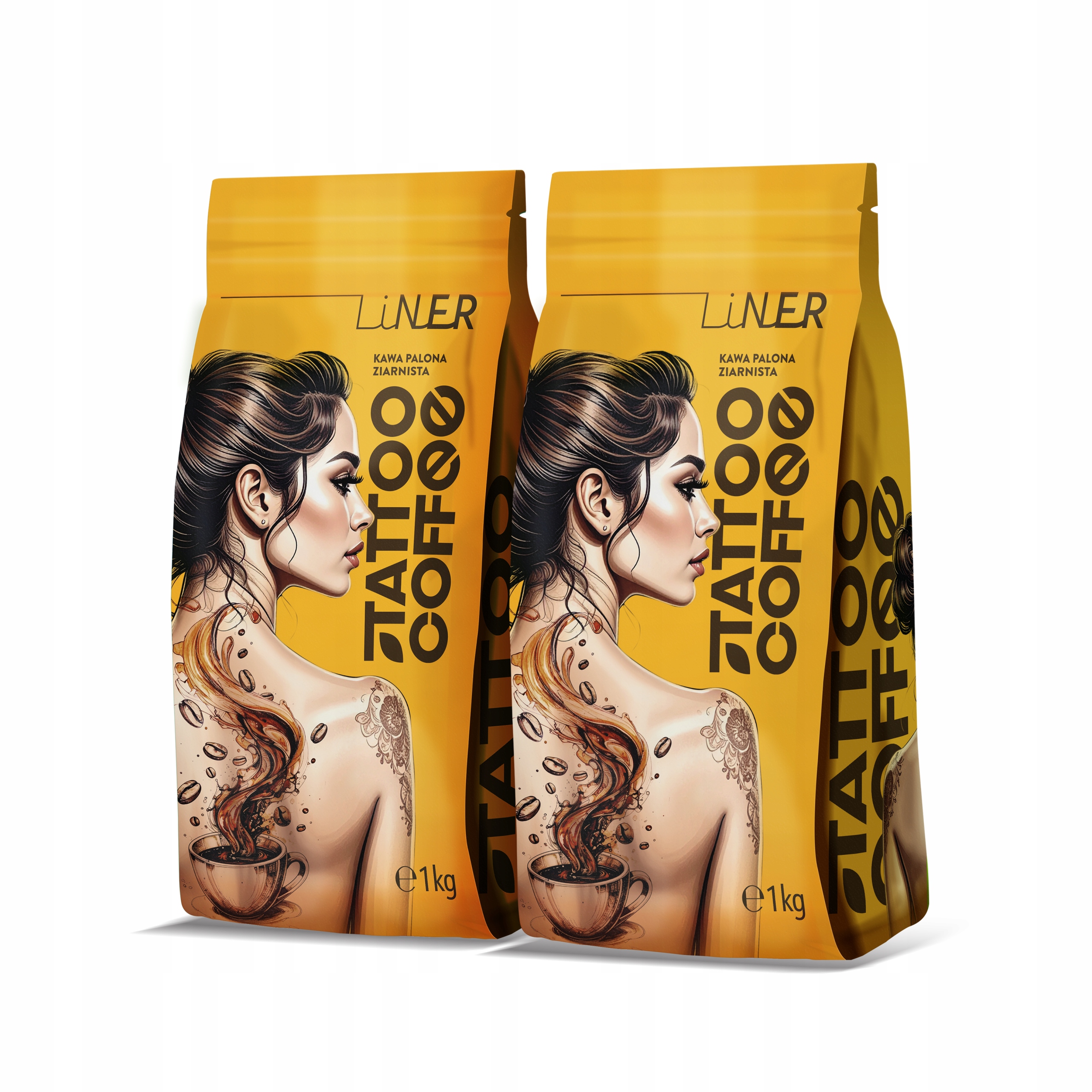 Kawa ziarnista 1kg x2 zestaw Tattoo Coffee Liner 100% arabica do ekspresu