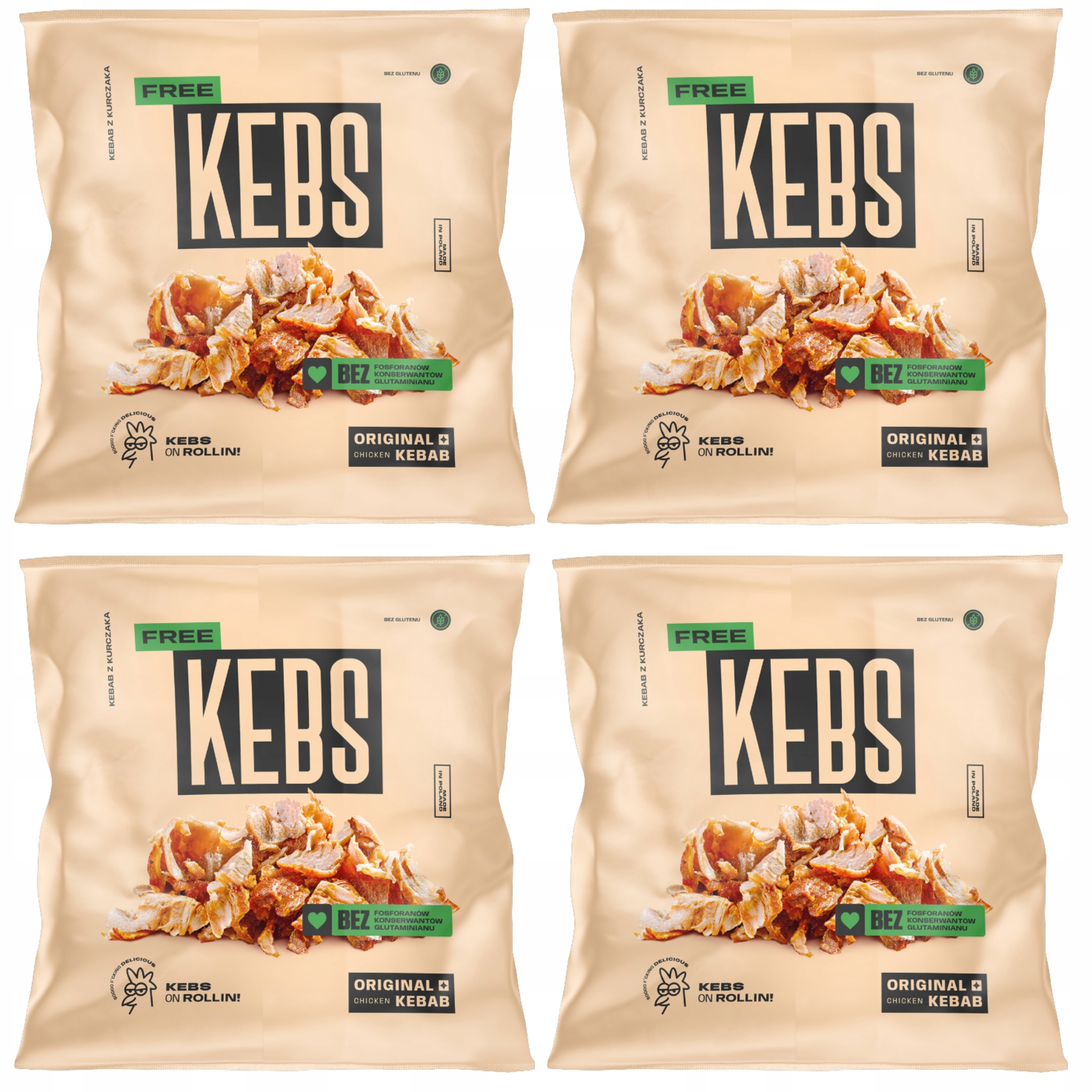 Kebab Prosty Skład 155 g Mięso z uda kurczaka w 100 g produktu 4x650 g