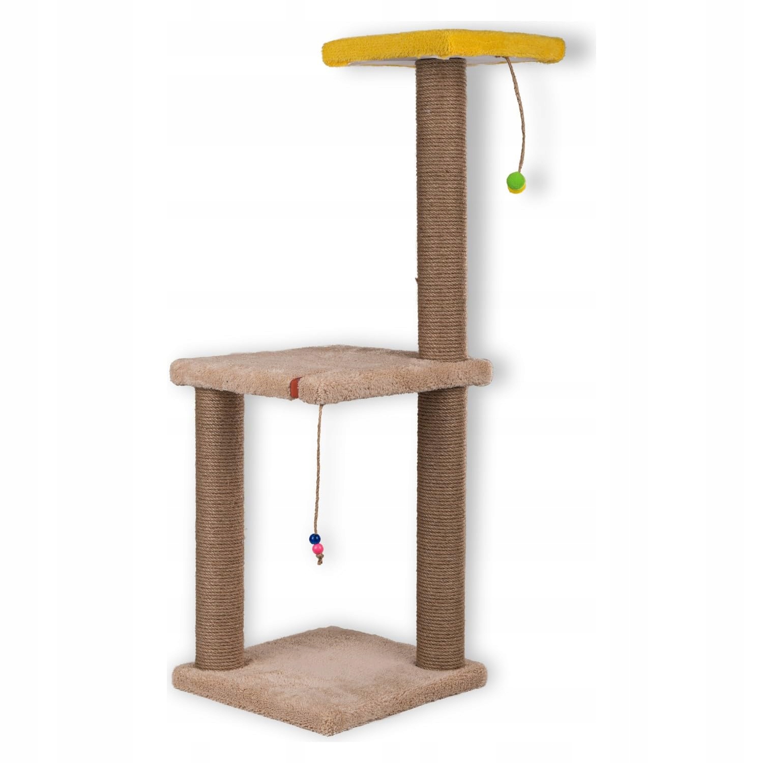 Pugalo Škrabadlo pro kočky, 2-patrové, 82 cm dlouhé, s canipem pro kočky J401