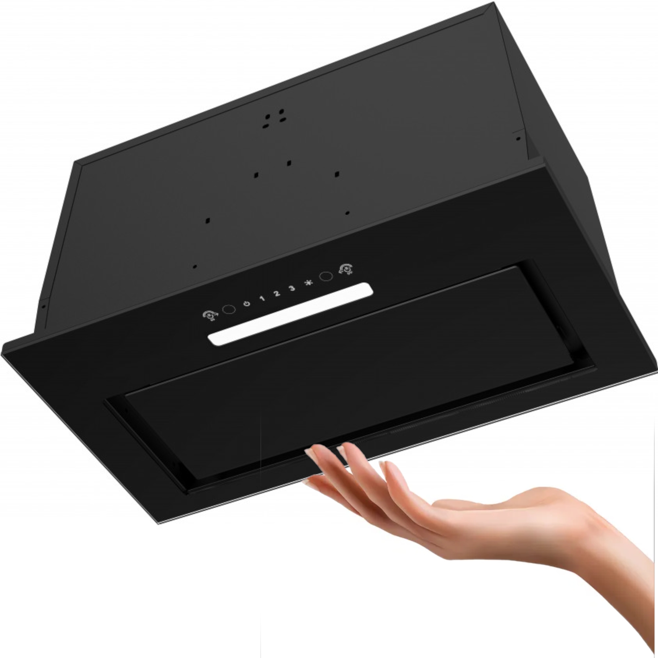 Okap kuchenny do zabudowy podszafkowy 60 cm 518m3 Mpm czarny szkło Led Gest