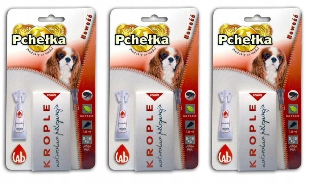 Levně Pchełka Kapky Pes 5-15 kg 1,5 ml 3 ks