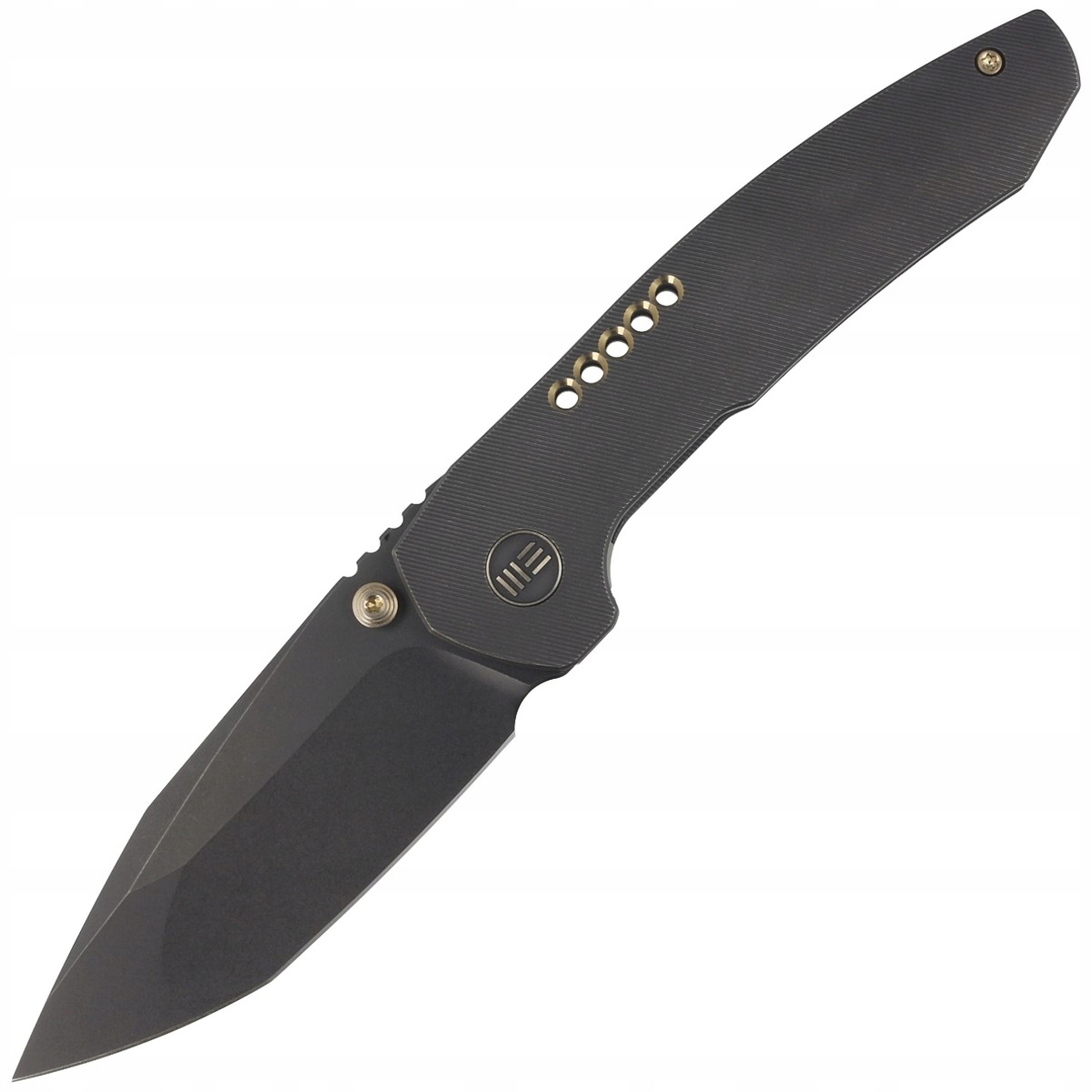 Nóż składany We Knife Trogon Black Titanium, Black Stonewashed Cpm 20CV by