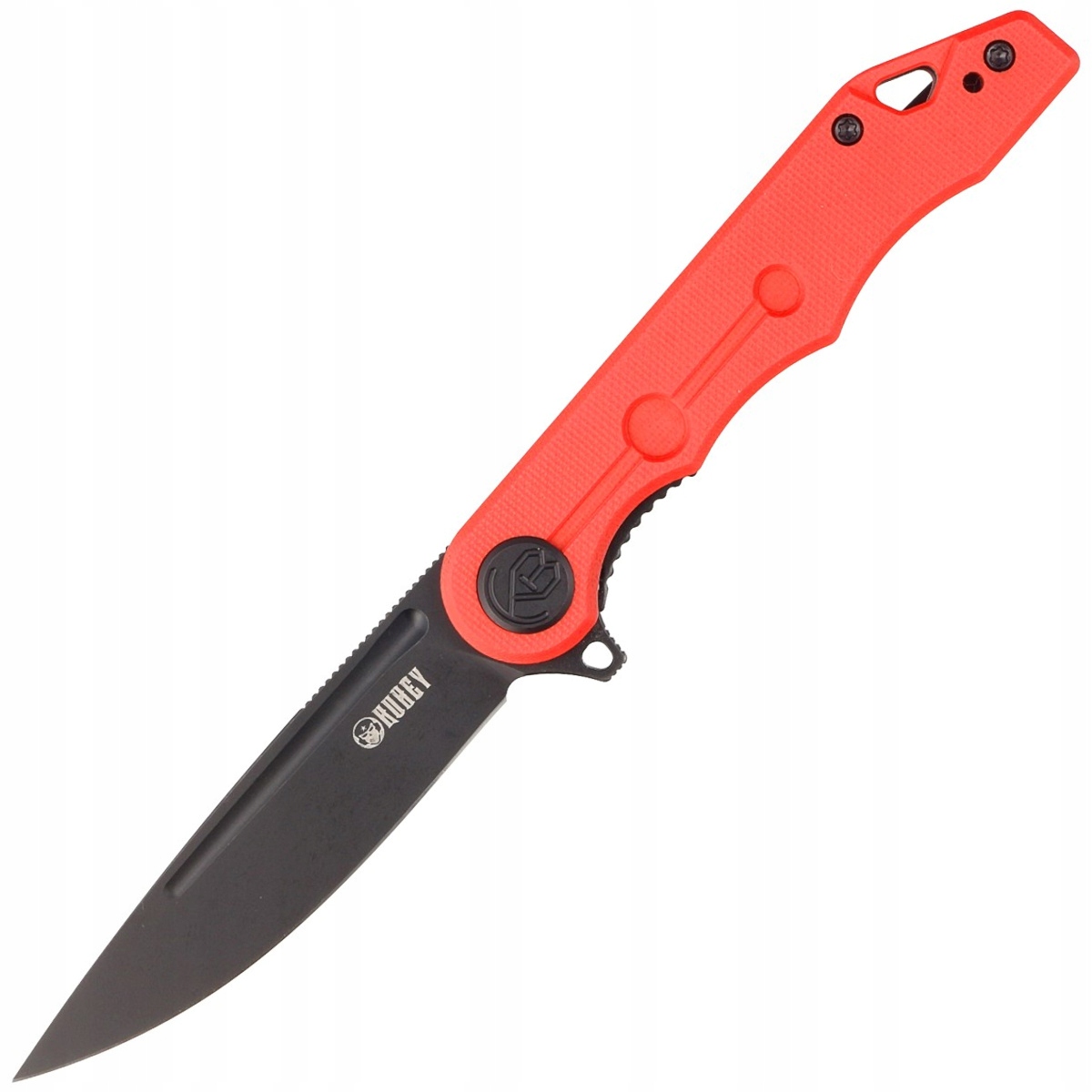 Nóż składany Kubey Knife Mizo Red G10, Blackwashed AUS-10 by (KU312C)