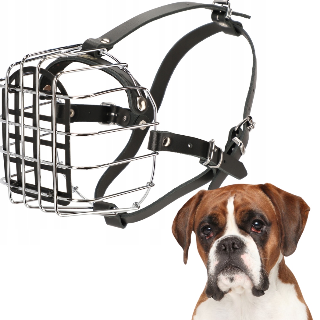 Náhubek pro psa, kovový č. 8 (obvod tlamy 39 Cm), Boxer pes Dingo