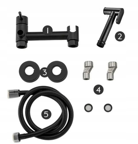 Bidetta komplet czarny mat ASTO15cm bidet IntimSpa Linia IntimSpa