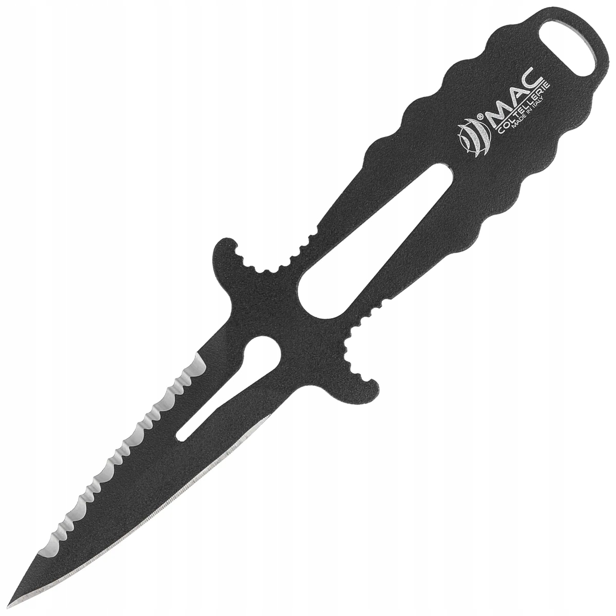 Ultralehký potápěčský nůž Mac Coltellerie Apnea 9 Be Black Skeleton Dagger