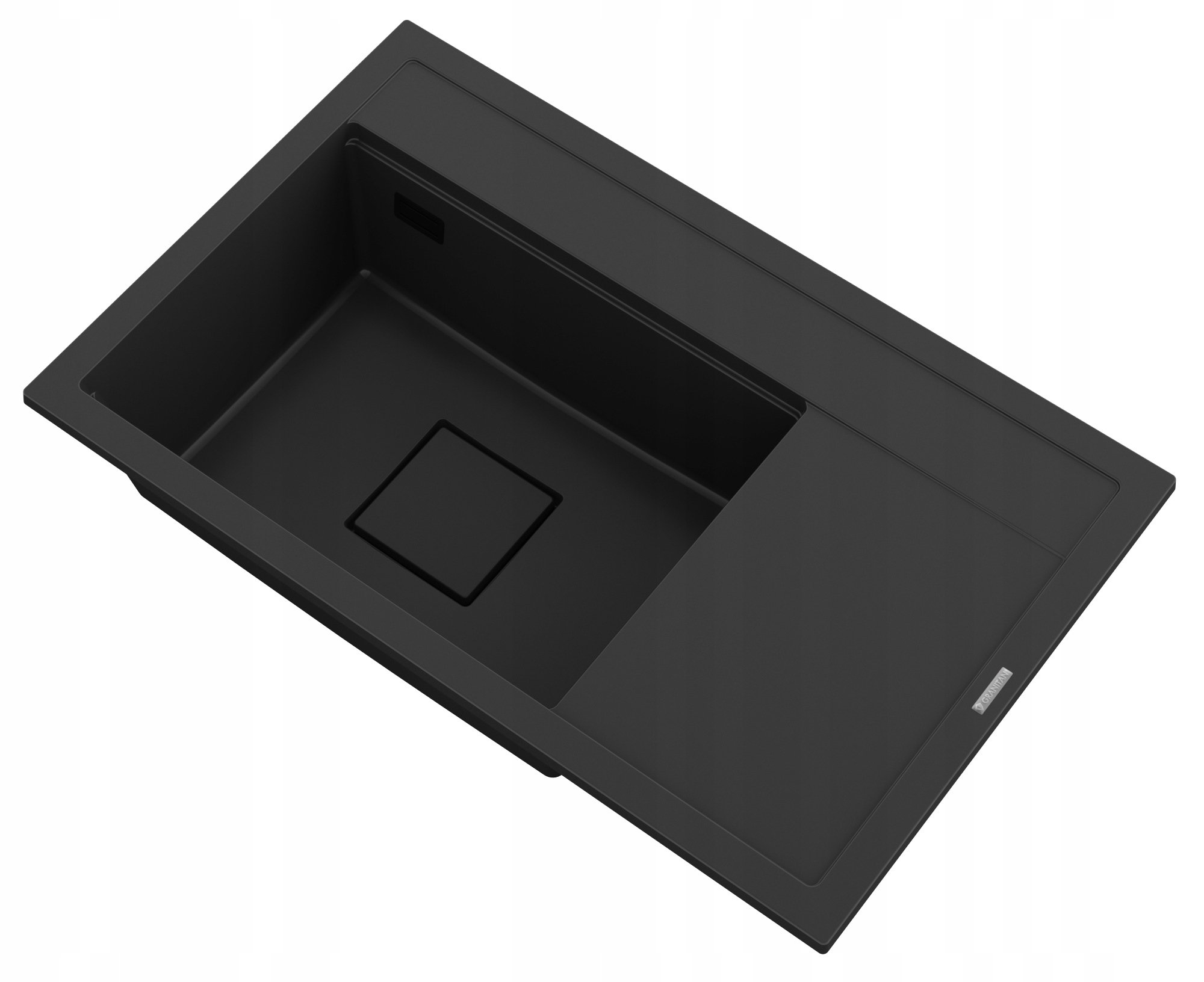 Granitový Drez Čierny, Moderná Kuchynská Maska, Krytka Rendo