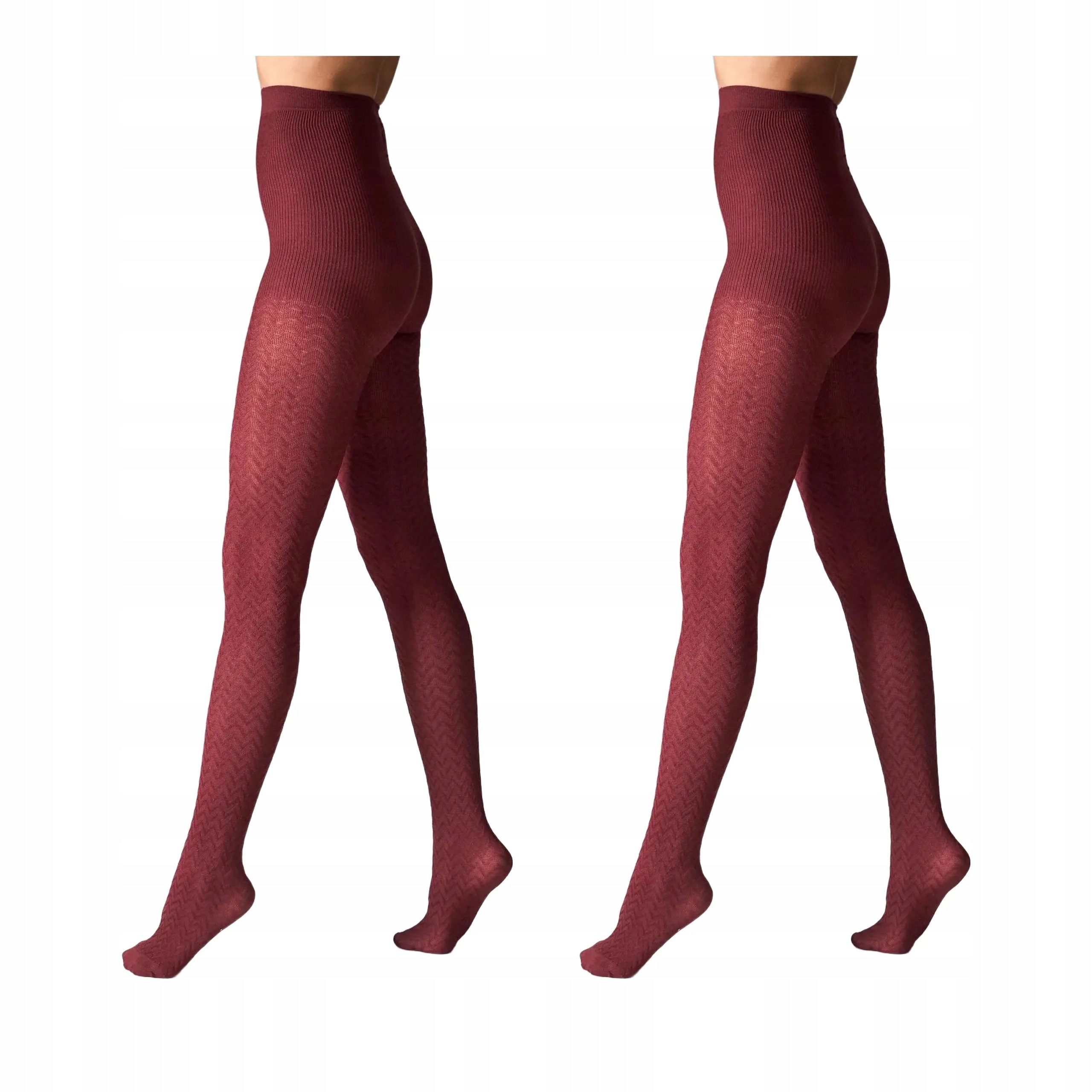 2 páry Punčocháče s kašmírem a viskózou bordó L2011 Cashmere 2x Burgund 3-M