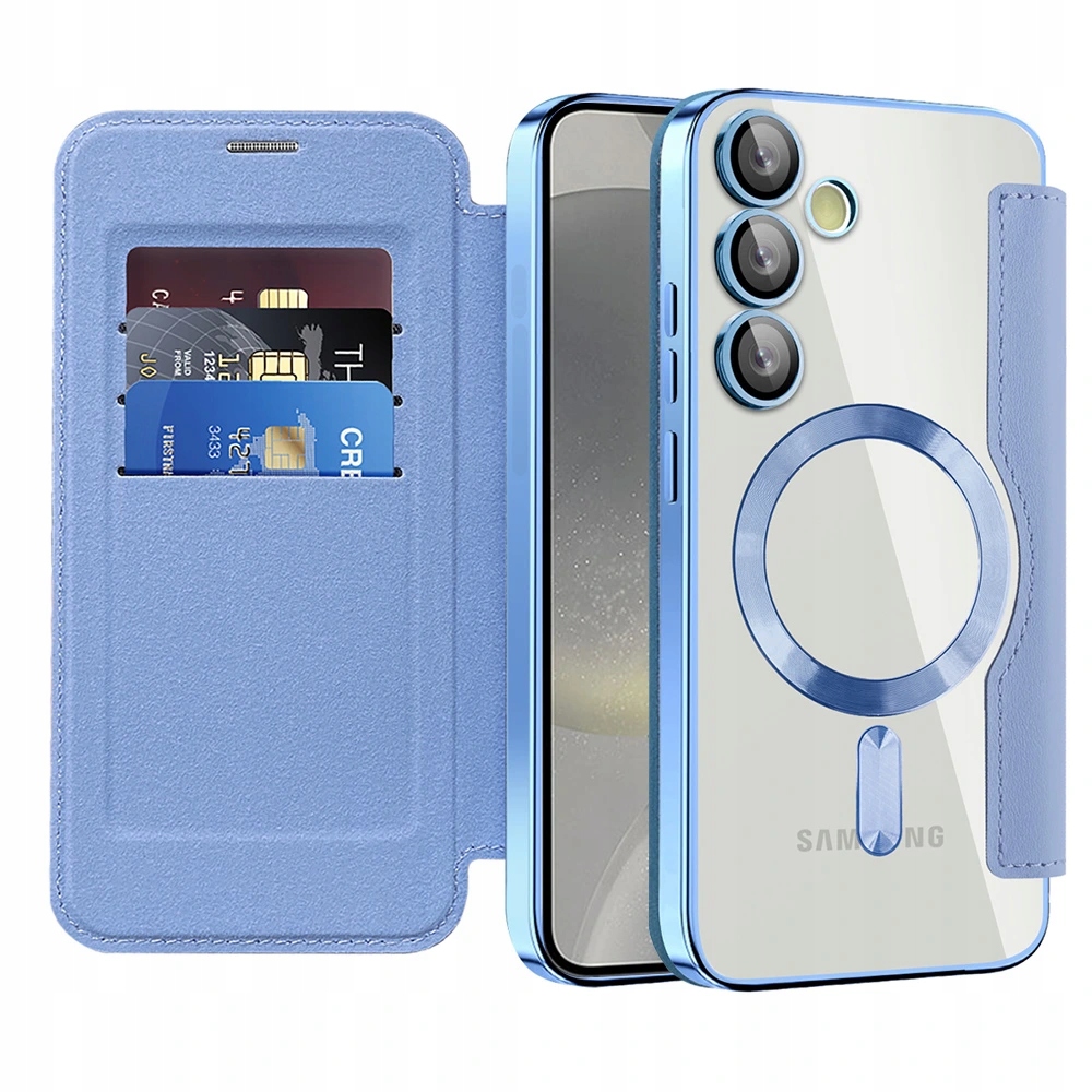 Techsuit SmartMag Book etui na Samsung Galaxy S24 jasnoniebieskie