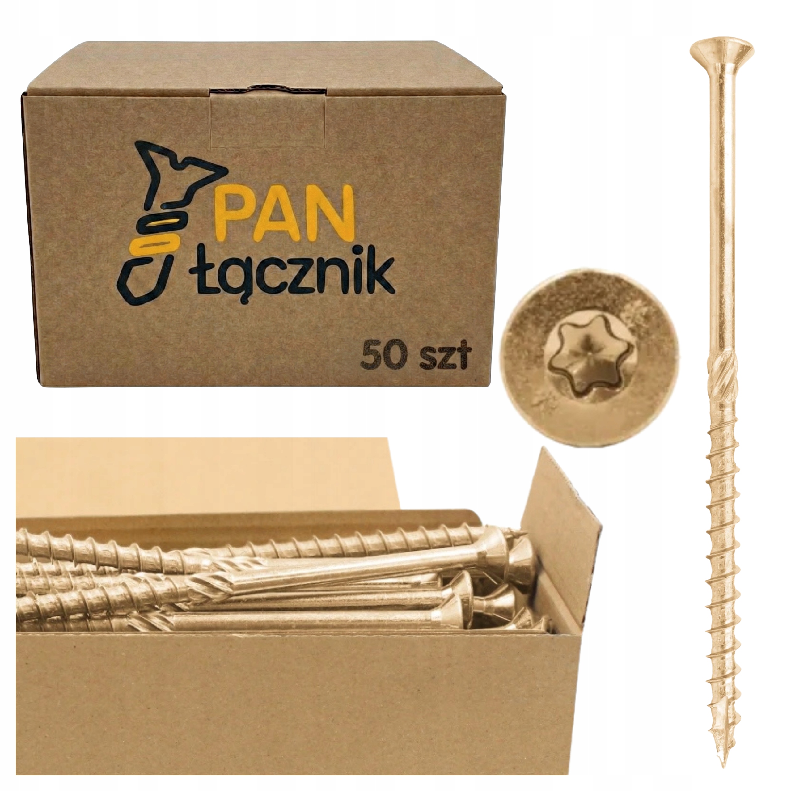 Tesařské Vruty Do Dřeva 8x360 Kuželové Torx 50 Ks 08360 Pan Łącznik