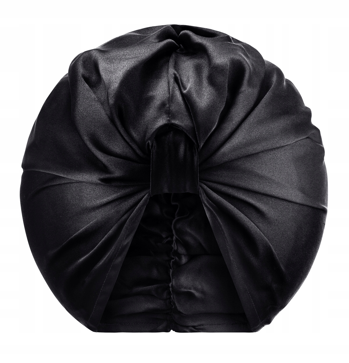 100% Jedwabny DWUSTRONNY Turban Zawój Stylowy Czepek na Włosy Black