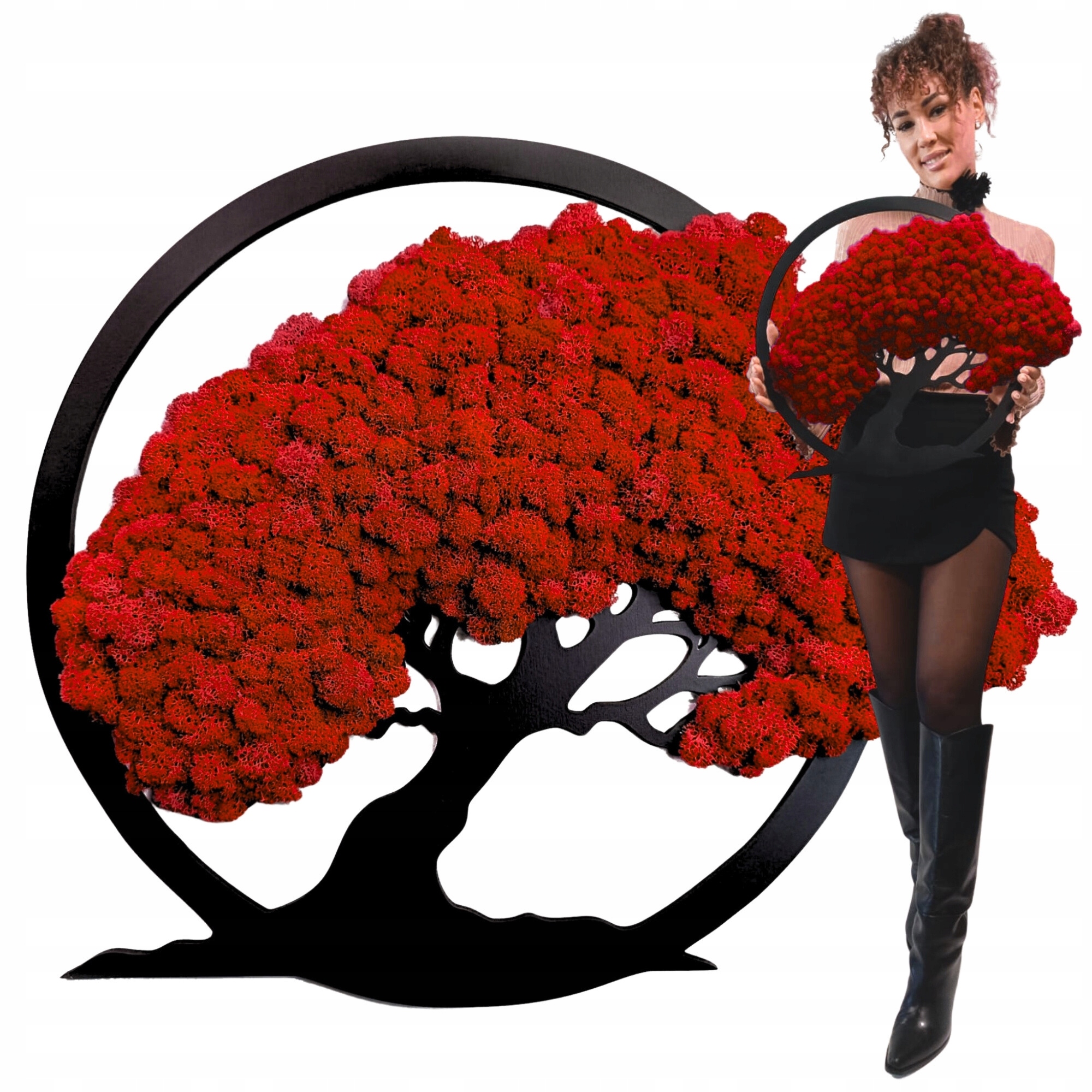 Obraz Z Mechu strom štěstí života Mech Chrobotek živý Obraz 50 cm Kvalita