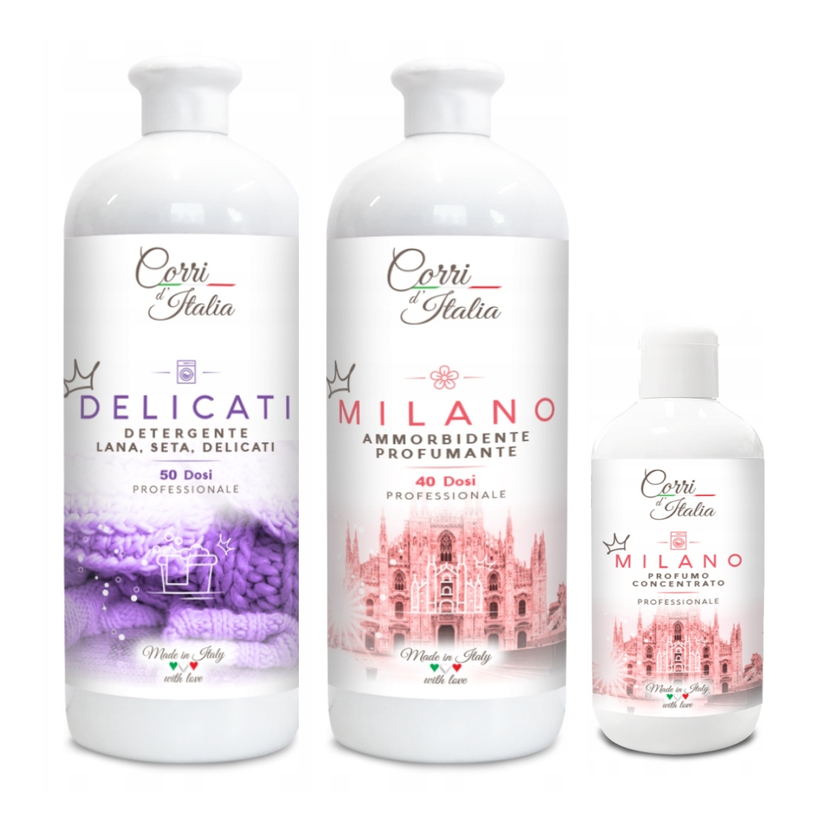 Levně Corri d'Italia sada: Delicati na praní parfém a koncentrát Milano
