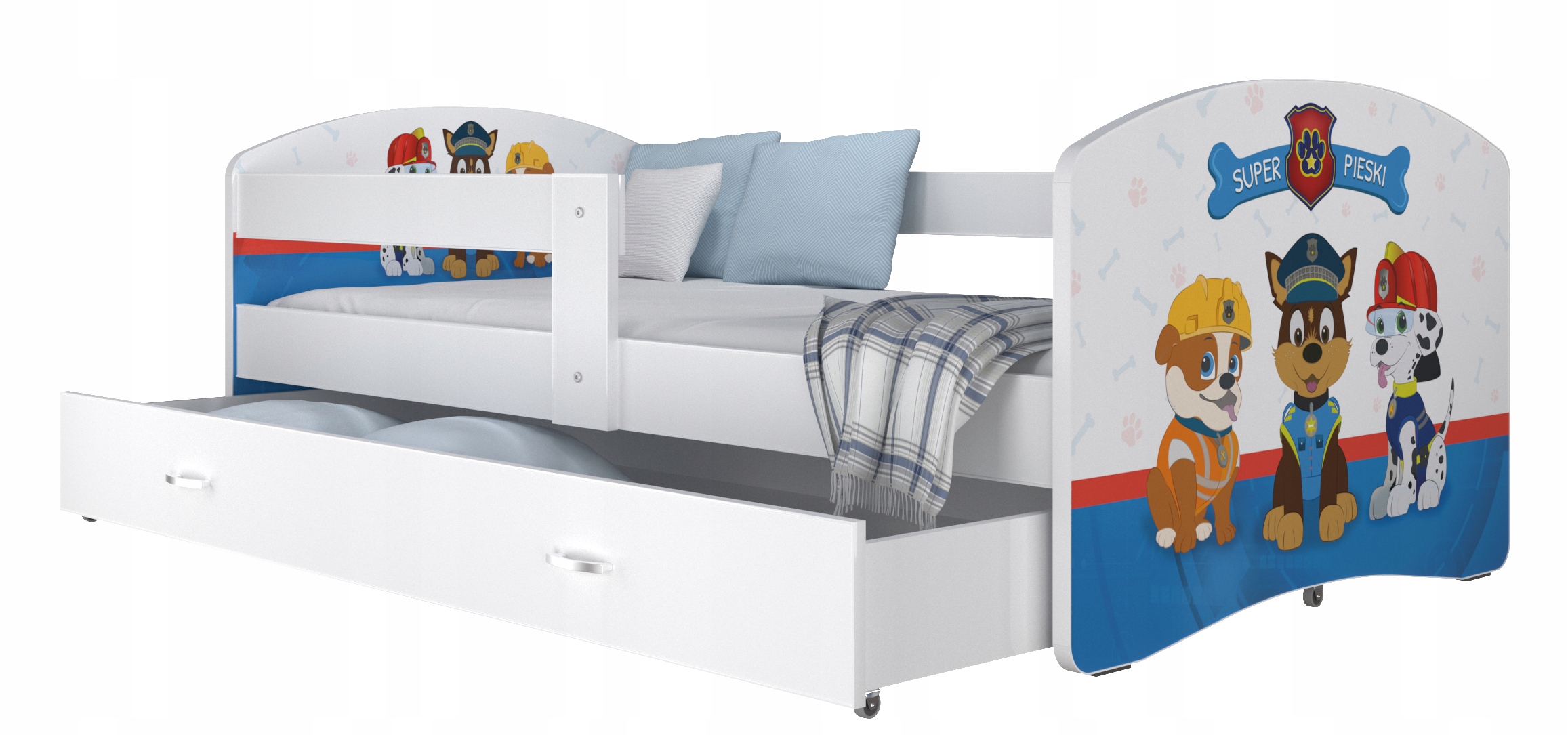 Łóżko 160x80 szuflada materac grafika Luki