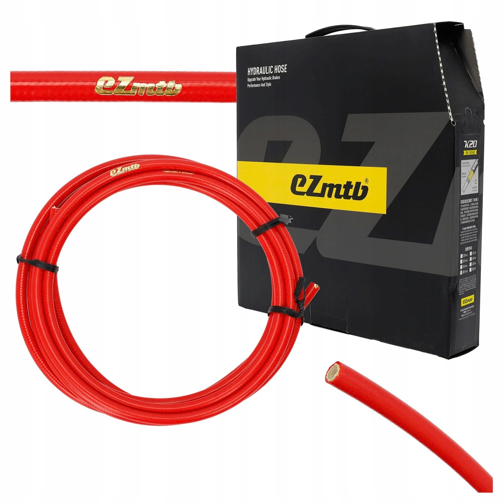 Przewód hamulca hydraulicznego roweru czerwony EZmtb 2 m zamiennik BH90