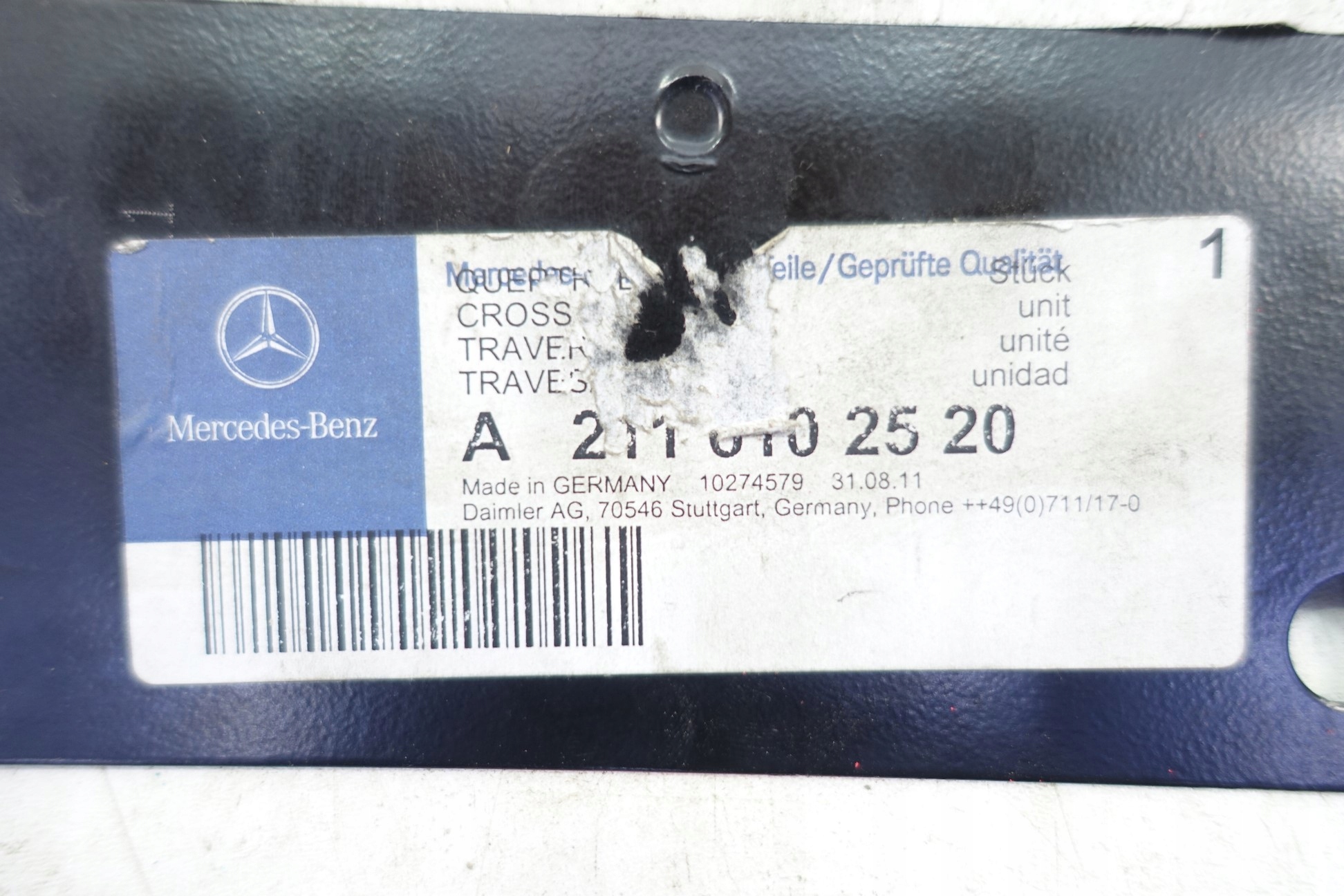 Console Support plaque Armature Arrière MERCEDES E W211