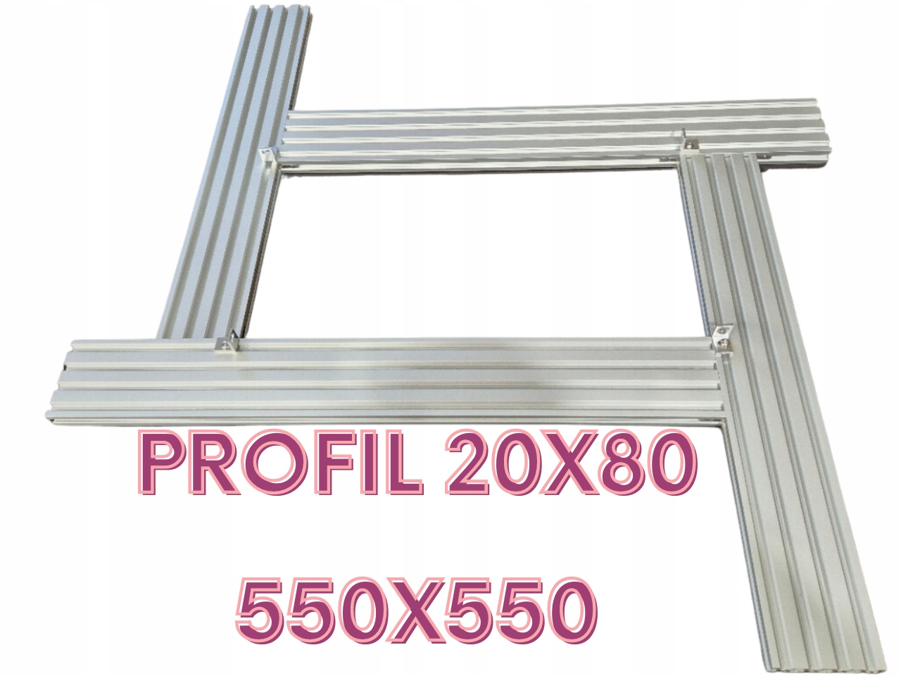 Univerzální nastavitelná šablona pro frézování 550x550 mm z profilu 20x80