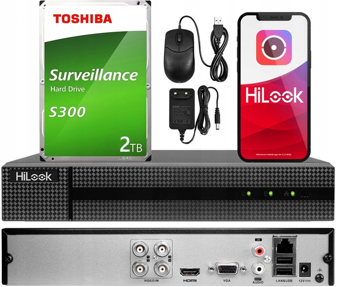 Analogový Záznamník Monitorování 4 Kanály Hilook By Hikvision 2TB disk