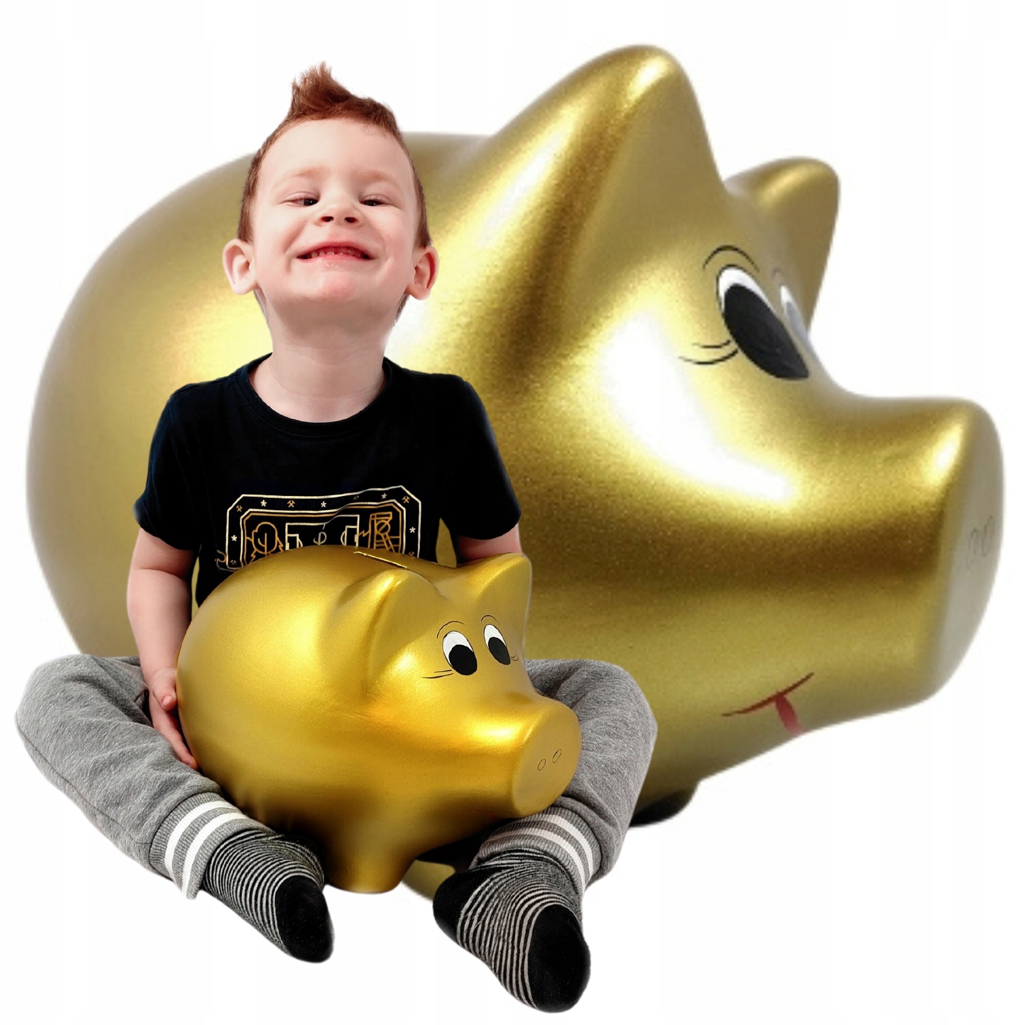 Zlatá Pokladnička Prasátko Dekorativní Velká Keramická