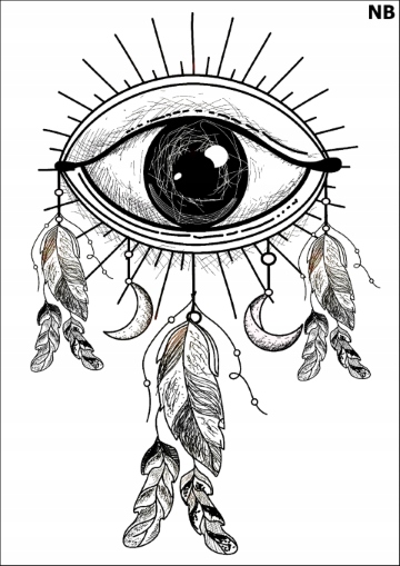 

PK16NB Tatuaż zmywalny łapacz snów DreamCatcher