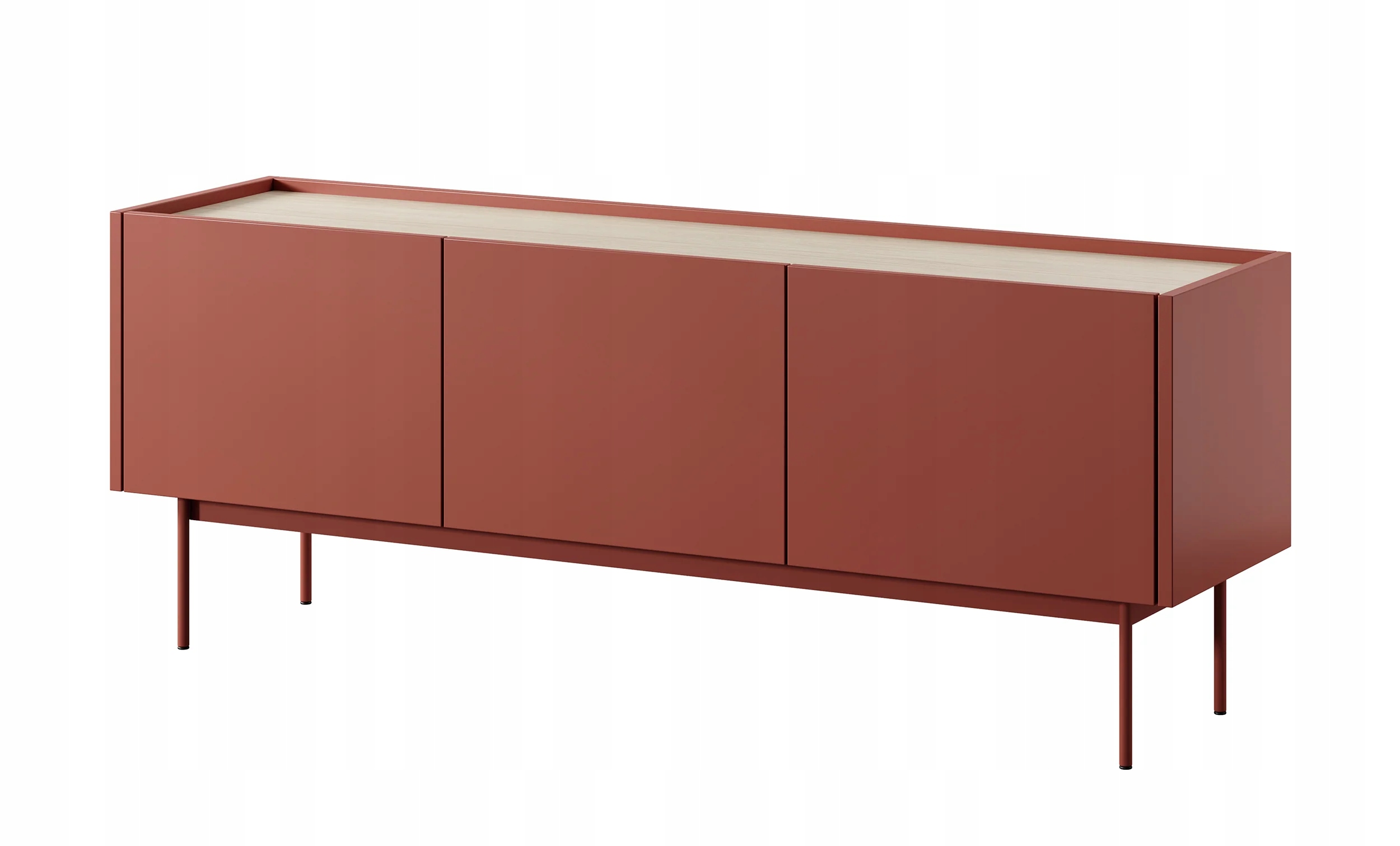 Rtv skříňka Color 144 cm třídveřová Cihlová Dub Linea