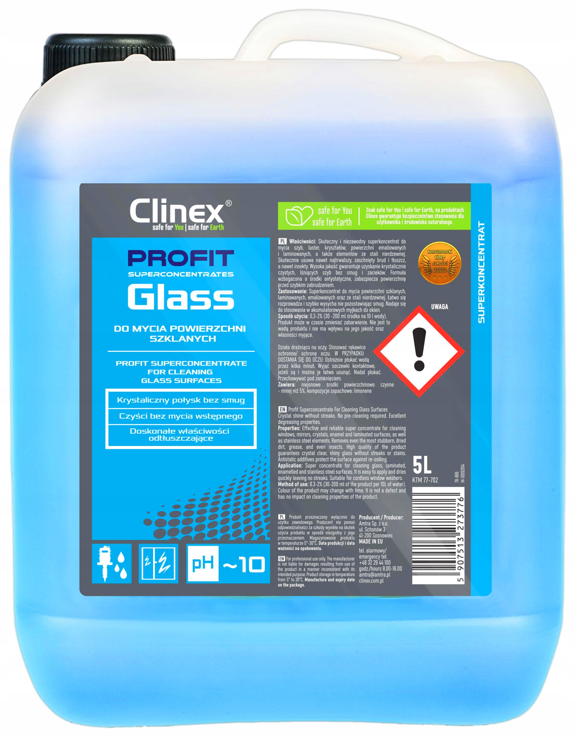 Levně Clinex Profit Glass Na Mytí Skel A Zrcadel 5L