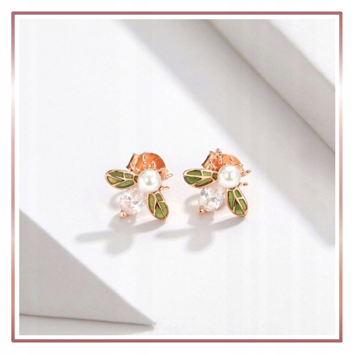 Piękne srebrne kolczyki LŚNIĄCY OWAD ROSE Marka A.R. Silver