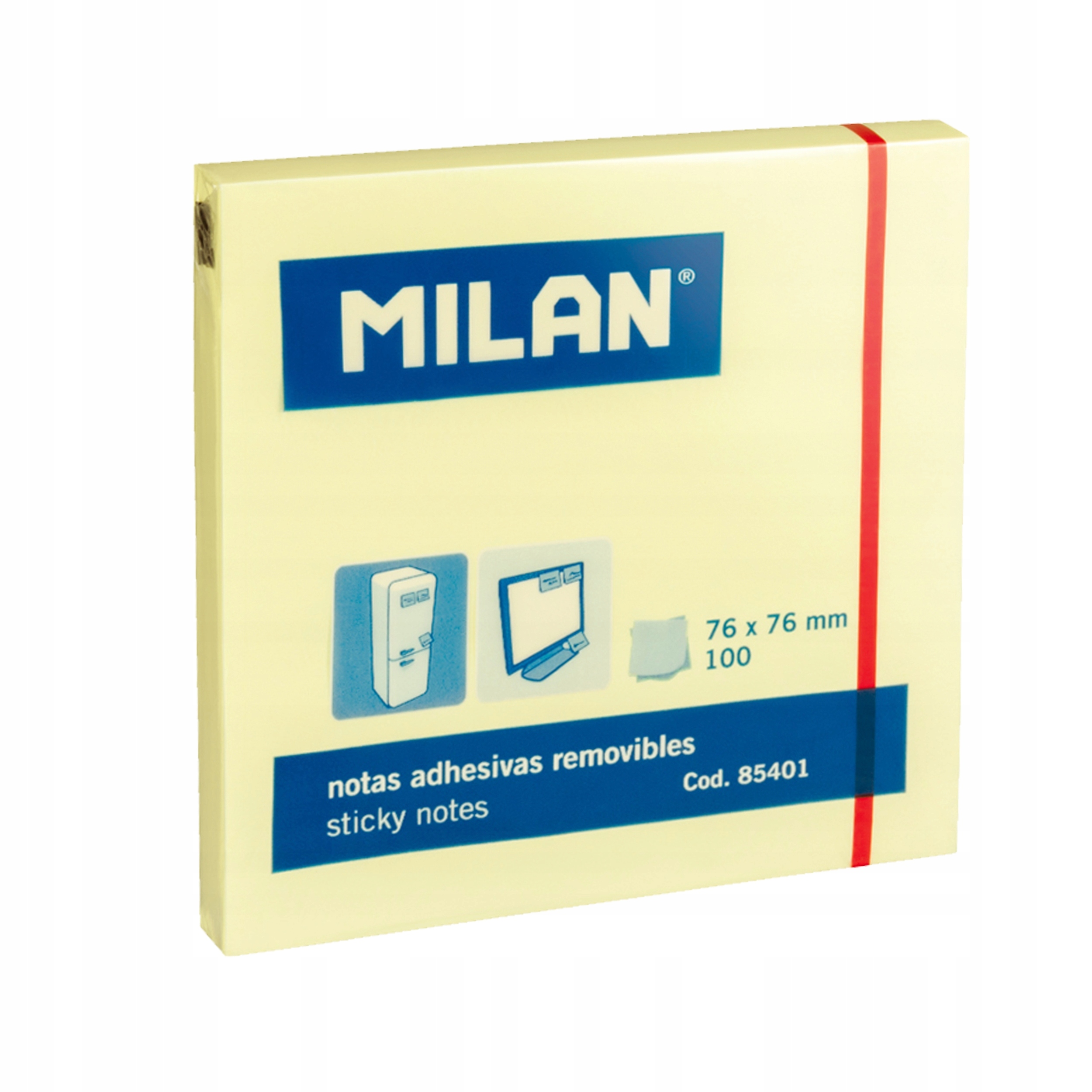 KARTECZKI SAMOPRZYLEPNE NOTES 76x76mm 100 KARTEK MILAN
