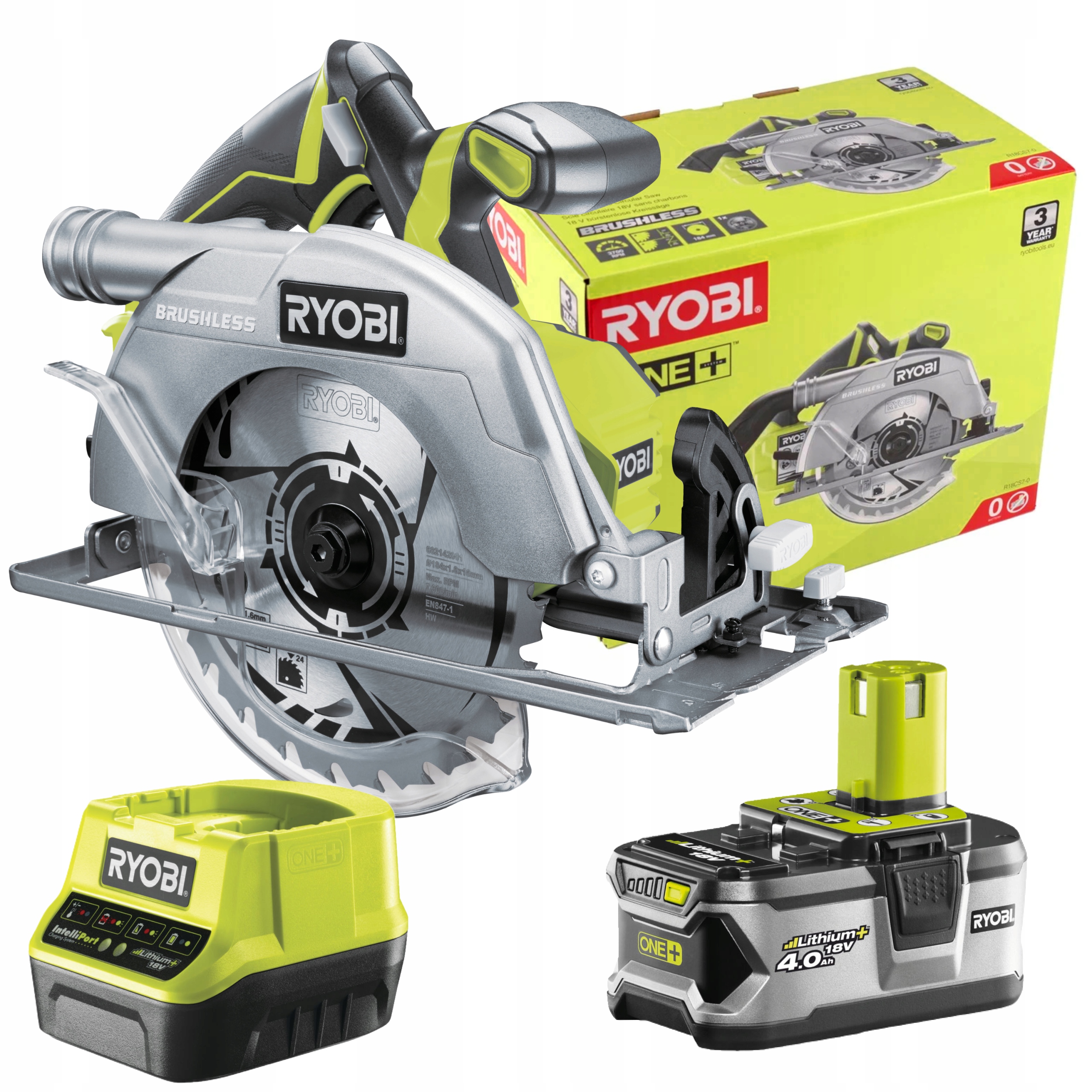 

Ryobi Pilarka Tarczowa Bezszczotkowa R18CS7 4Ah