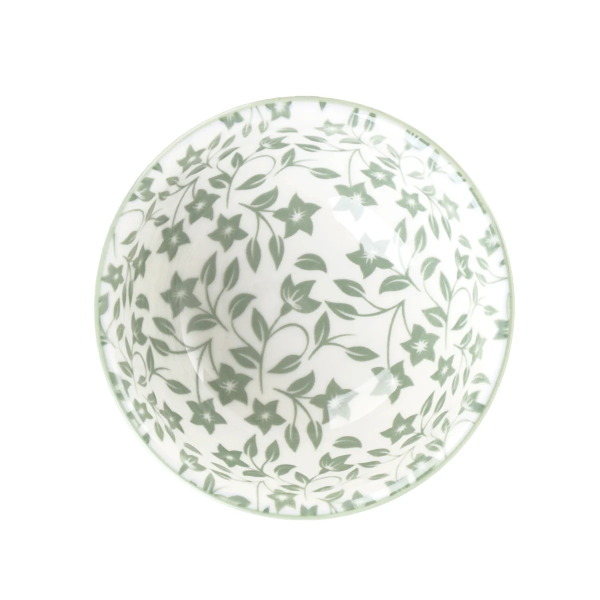 Miska RUBIA pistacjowa 12 cm HOMLA z motywem kwiatowym Pojemność 0 ml