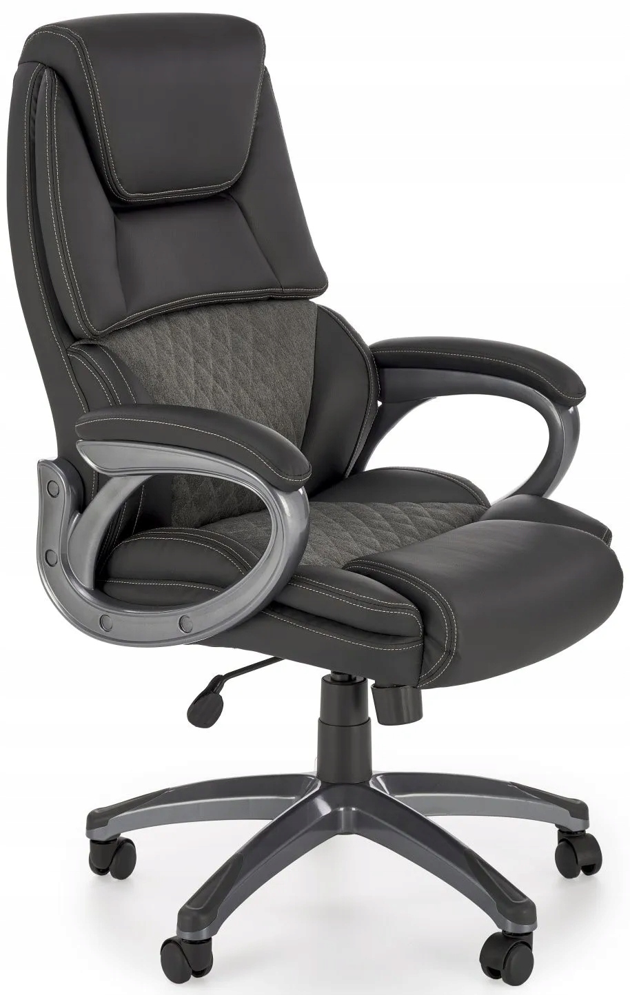 Fotel Steven Halmar obrotowy gabinetowy czarny szary Tilt – komfort w pracy