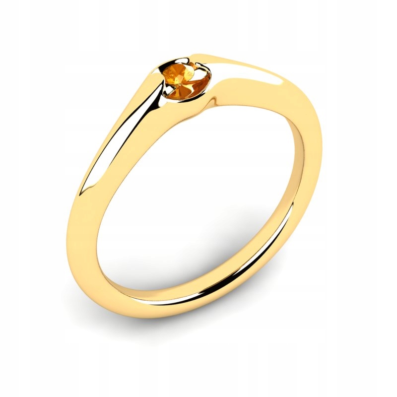 

Pierścionek Złoty Błyszczący Z Cytrynem 0,06CT