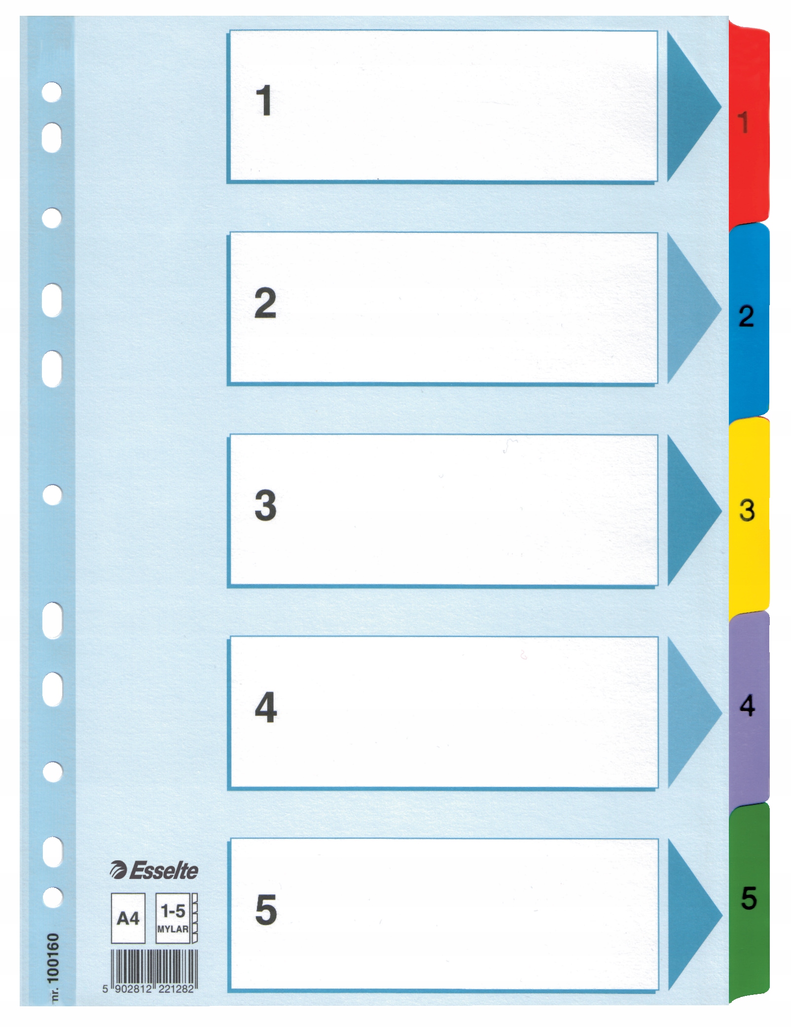 

Przekładki Esselte Mylar karton A4 numeryczne 1-5