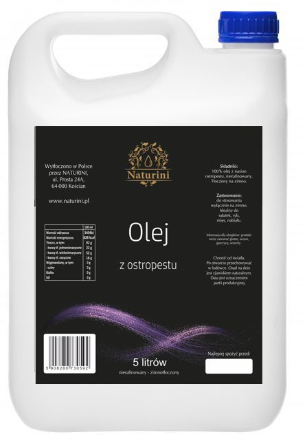 Ostropestřecový olej na játra Nerafinovaný, lisovaný za studena kanystr 5 l