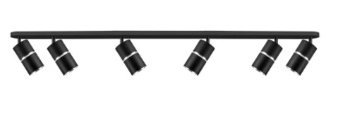 Lampa sufitowa spot Goldlux Bamboo 6xGU10 czarna ruchoma IP20