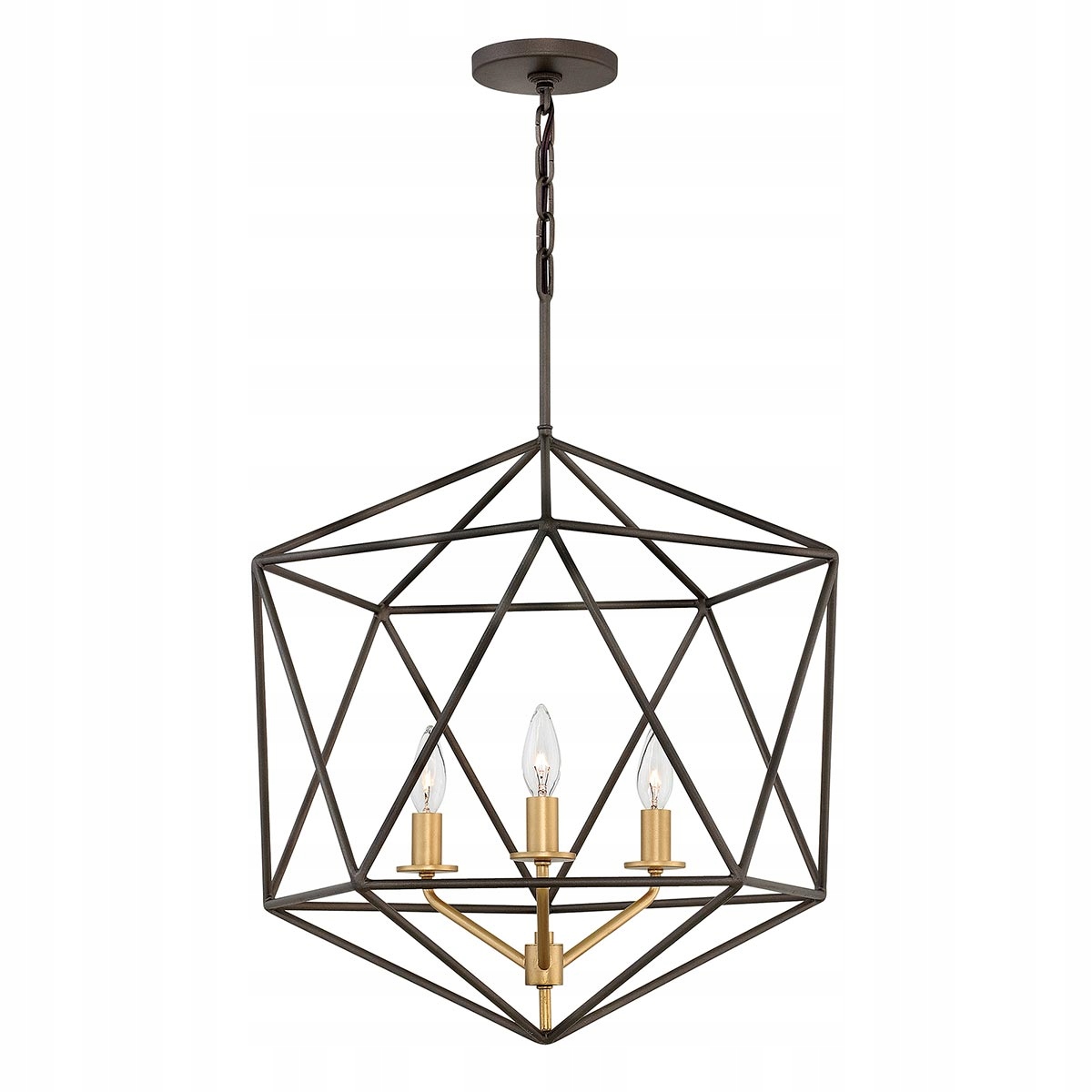 Závesná lampa Astrid 3xE14 60W matná hnedá/zlatá Hinkley
