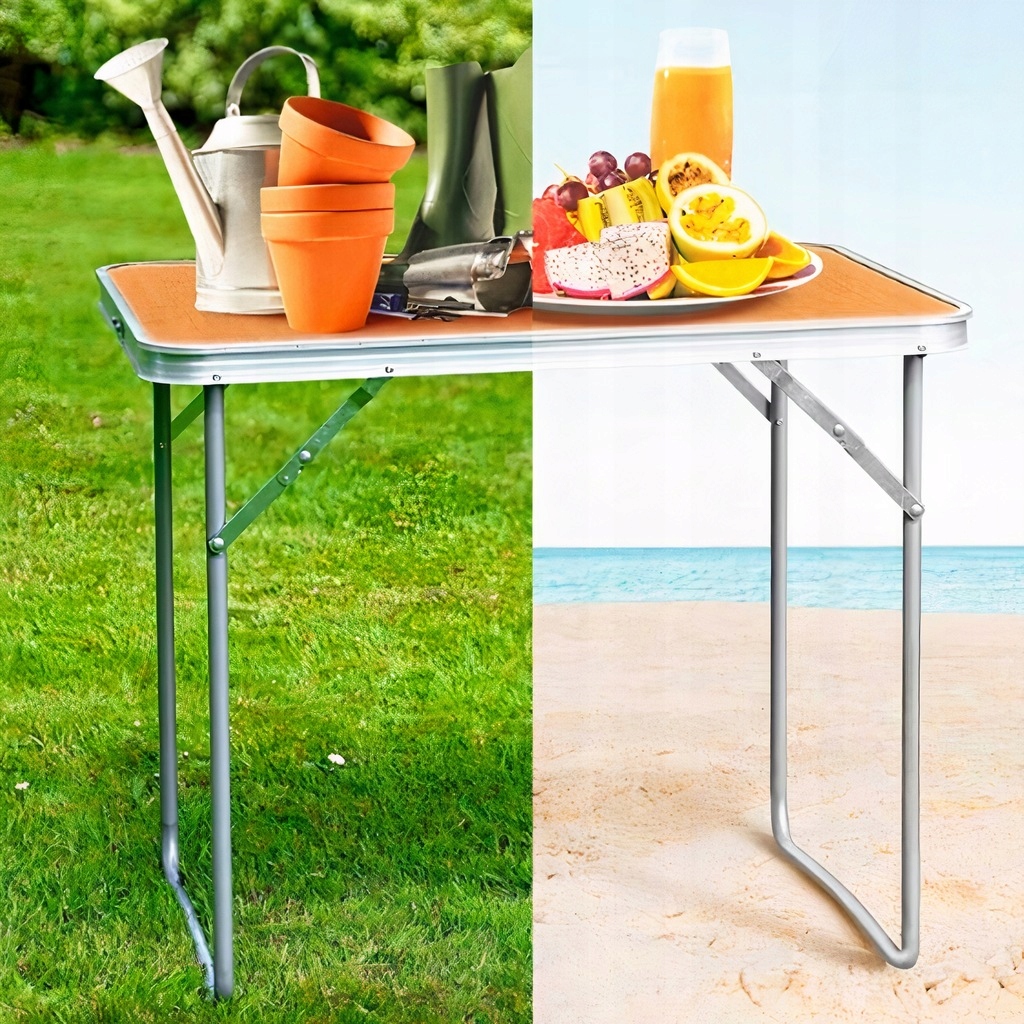 STOLIK SKŁADANY OGRODOWY TURYSTYCZNY BRĄZOWY NA BIWAK DO GRILLA KEMPING EAN (GTIN) 5900410992238