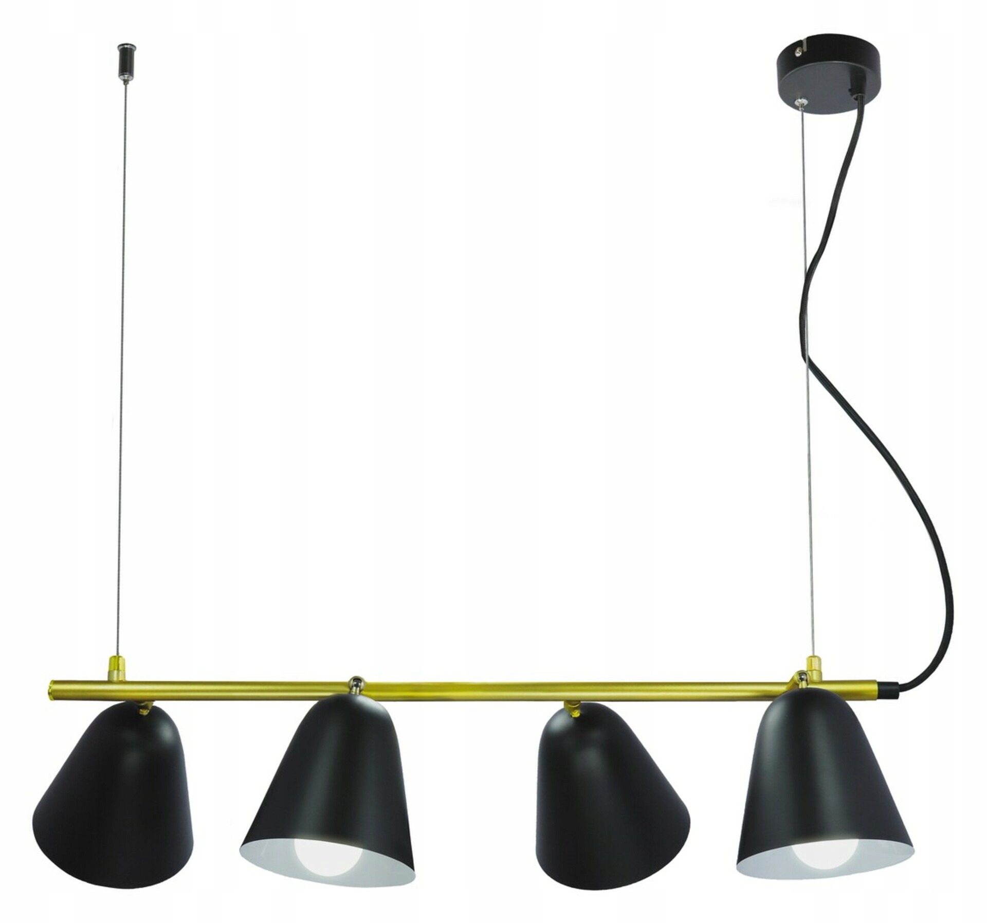 Rabalux Alder závesné svietidlo 4x E14 čierne mosadz, nastaviteľná výška