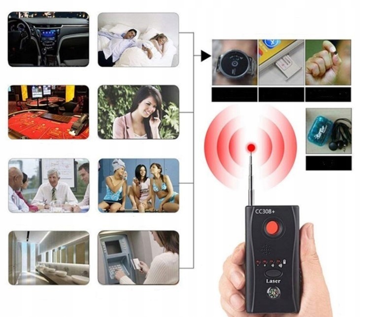 ANTY SZPIEG WYKRYWACZ KAMER PODSŁUCHÓW GPS GSM DETEKTOR LOKALIZATOR LASER Stan opakowania oryginalne