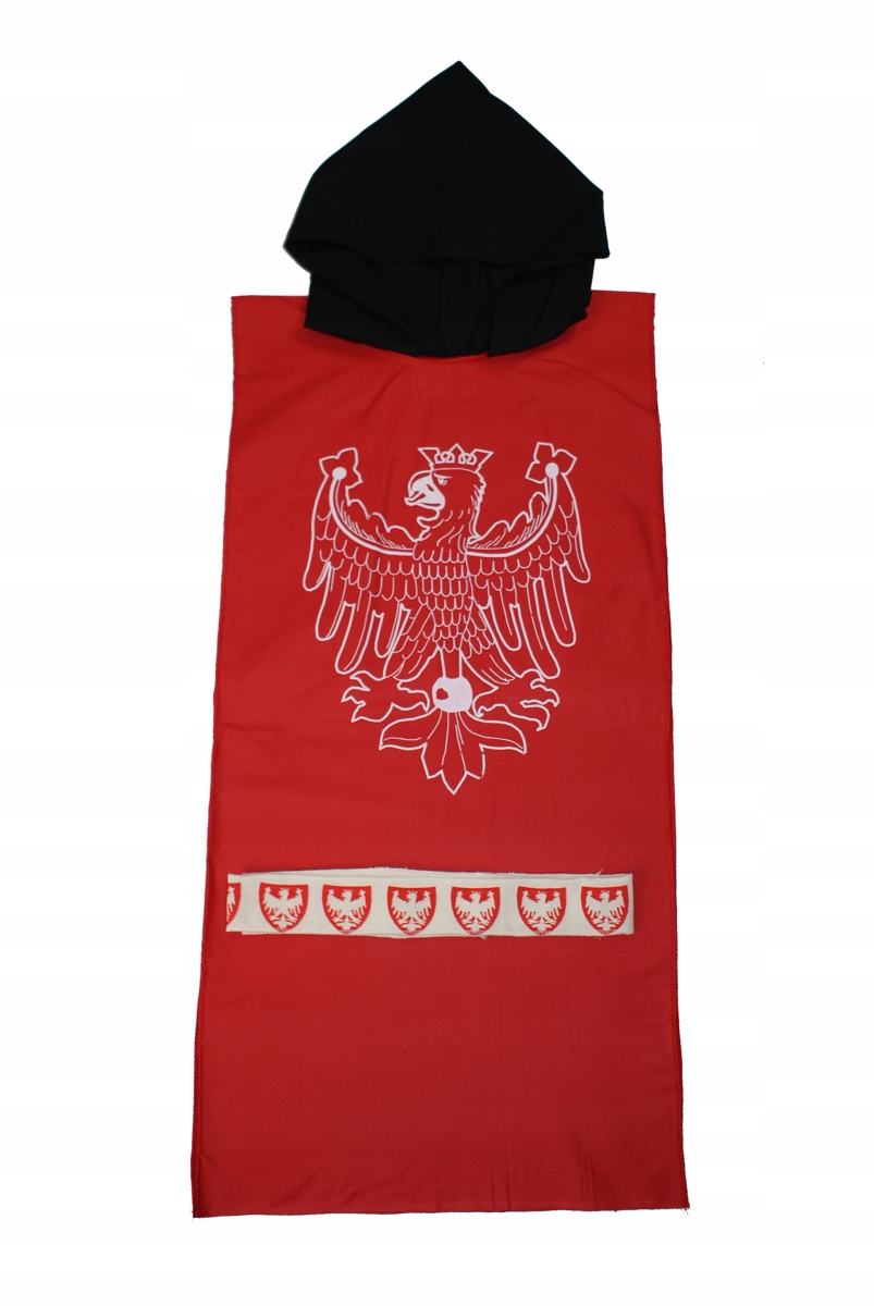 

Strój rycerz polski tunika czerwona orzeł duża 9+